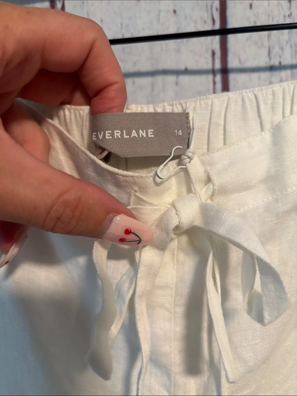 NWT Everlane Linen Straight-Leg Drawstring Pants